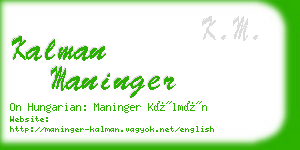 kalman maninger business card